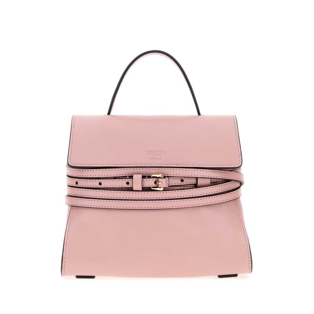 Moschino Women Pink Nappa Leather Small Moschino Tie Me Handbag